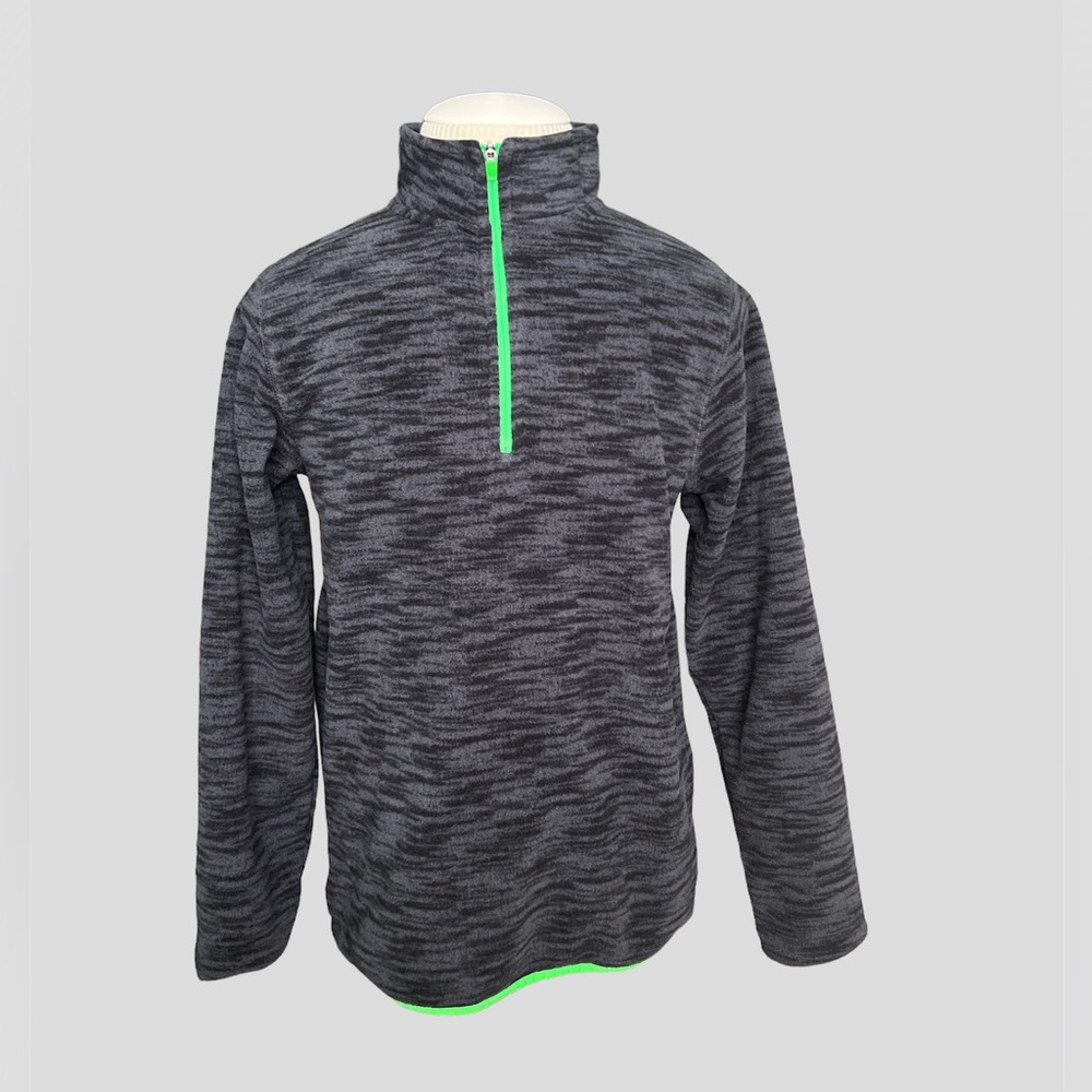 Boys Tek Gear 1/4 zip fleece Gray & black
